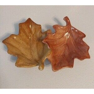 Vintage Leaf Trinket Dish Fall Harvest Autumn Thanksgiving Leaves